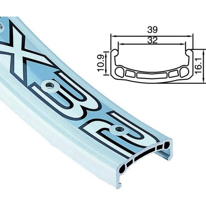 Обод 24" DX32 Alexrims 32H двойной пистонированный, чёрный 330012