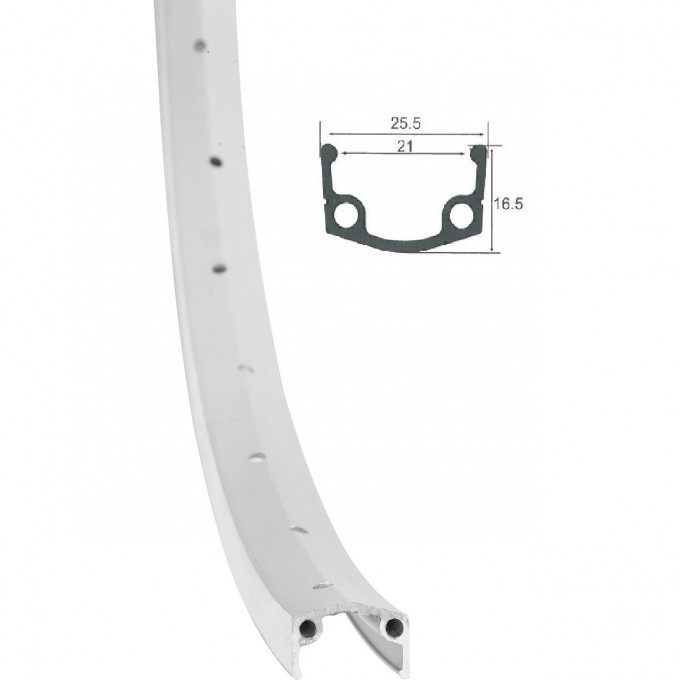 Обод 24" HLQC-10A-1 14Gх36Н одинарный фрезерованный, серебристый 330128