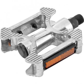 Педали BLF-B10 9/16" со светоотражателями, алюминиевые серебристые Педали BLF-B10 9/16" со светоотражателями, алюминиевые серебристые