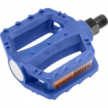 Педали FP-651, для детских велосипедов, ось 1/2" со светоотражателями, пластиковые синие Педали FP-651, для детских велосипедов, ось 1/2" со светоотражателями, пластиковые синие