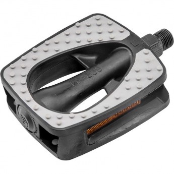 Педали FP-839, ось 9/16" со светоотражателями, пластиковые чёрно-серые Педали FP-839, ось 9/16" со светоотражателями, пластиковые чёрно-серые