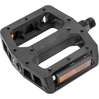 Педали FP-851, ось 9/16" со светоотражателями, пластиковые чёрные Педали FP-851, ось 9/16" со светоотражателями, пластиковые чёрные