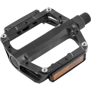 Педали FP-870ZP Feimin, ось 9/16" со светоотражателями, пластиковые чёрные Педали FP-870ZP Feimin, ось 9/16" со светоотражателями, пластиковые чёрные