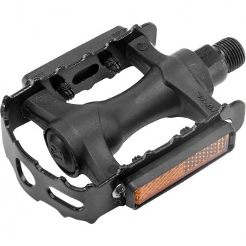 Педали FP-917N, ось 9/16" со светоотражателями. пластик/сталь чёрные Педали FP-917N, ось 9/16" со светоотражателями. пластик/сталь чёрные