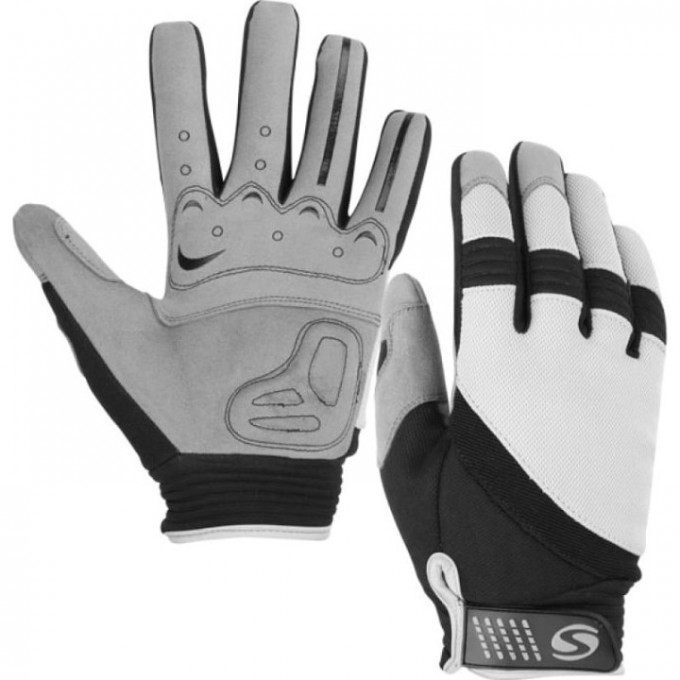 Велоперчатки STELS PDM-361 для MTB полноразмерные серо-чёрные p.M 380055