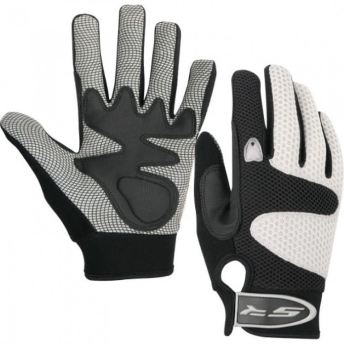 Велоперчатки STELS PDM-368 для MTB полноразмерные серо-чёрные p.L 380060